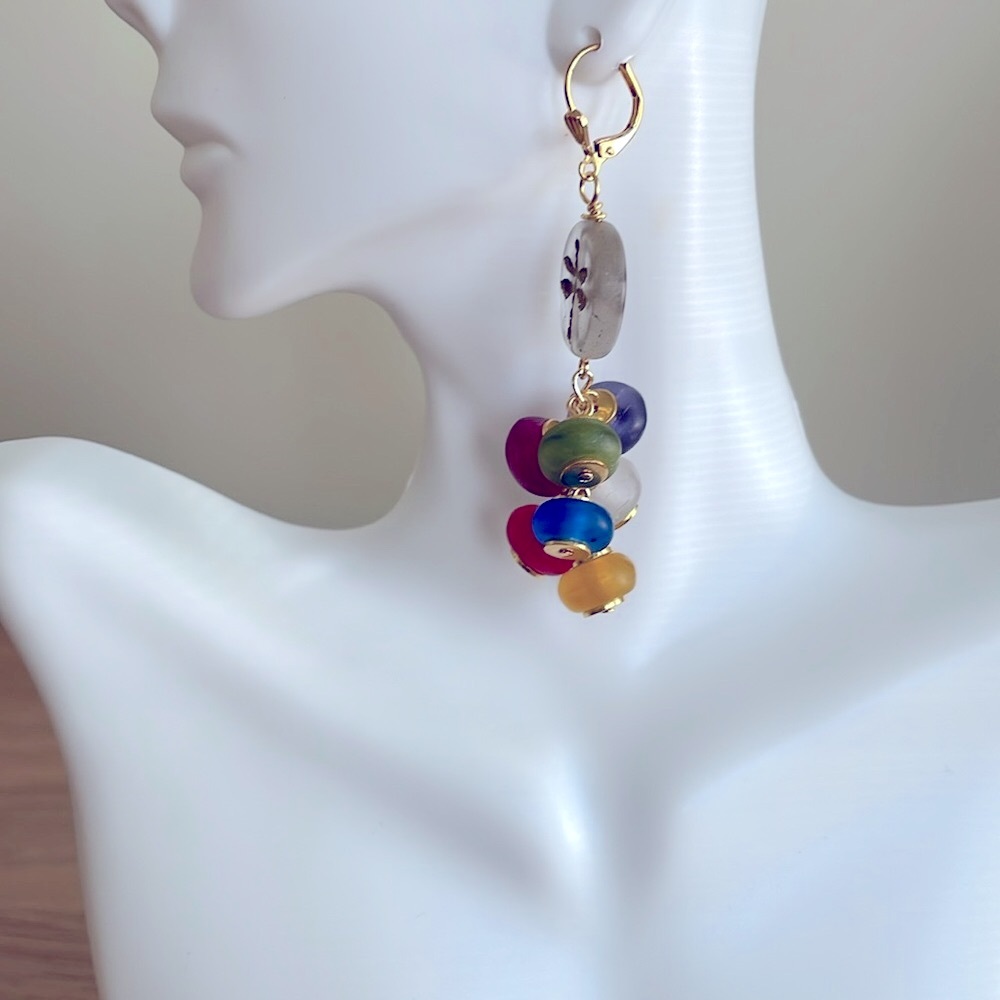 HAND CRAFTED DRAGONFLY EARRINGS Red Mint Green Blue Yellow Purple White Indigo - Picture 4 of 12